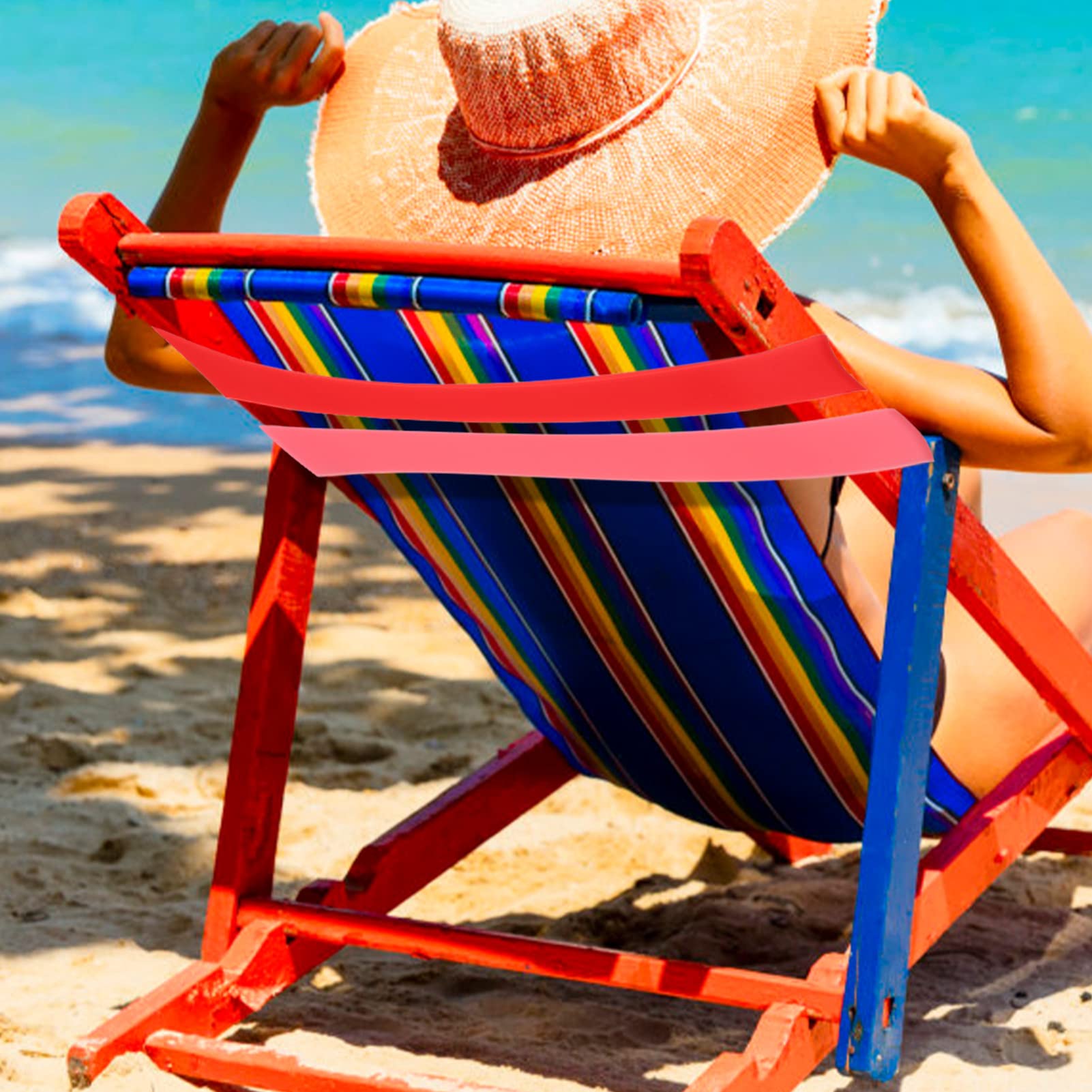 DOITOOL 4-Pack Silicone Beach Towel Bands for Chairs - Elastic Clips for Pool, Lounge & Cruise Chairs - Secure Towels Perfectly for Beach Vacations & Summer Relaxation