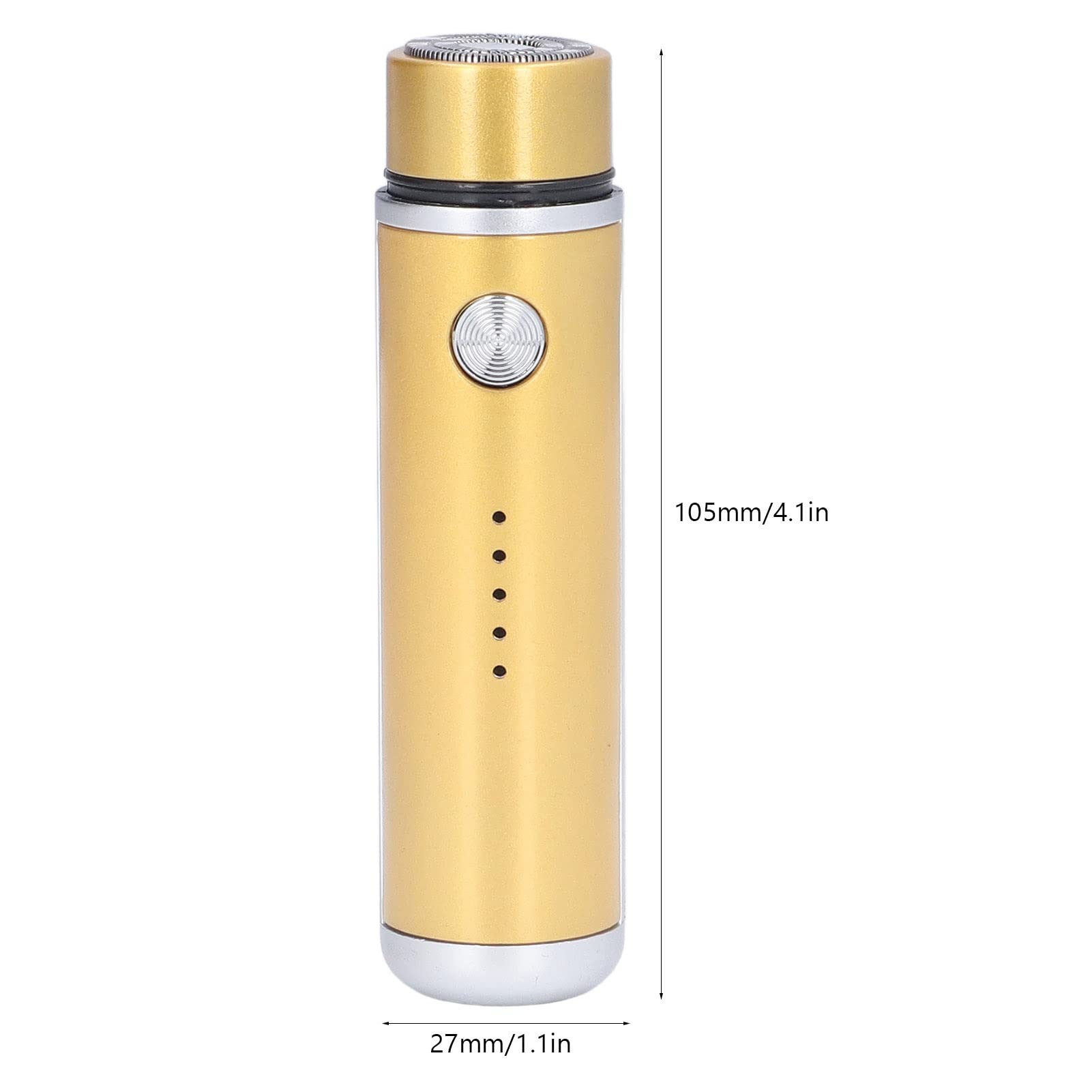 Portable USB Electric Mini Shaver for Men - Low Noise, Power Display, Gold - Perfect for Travel, Gym & Quick Grooming at Home or Office
