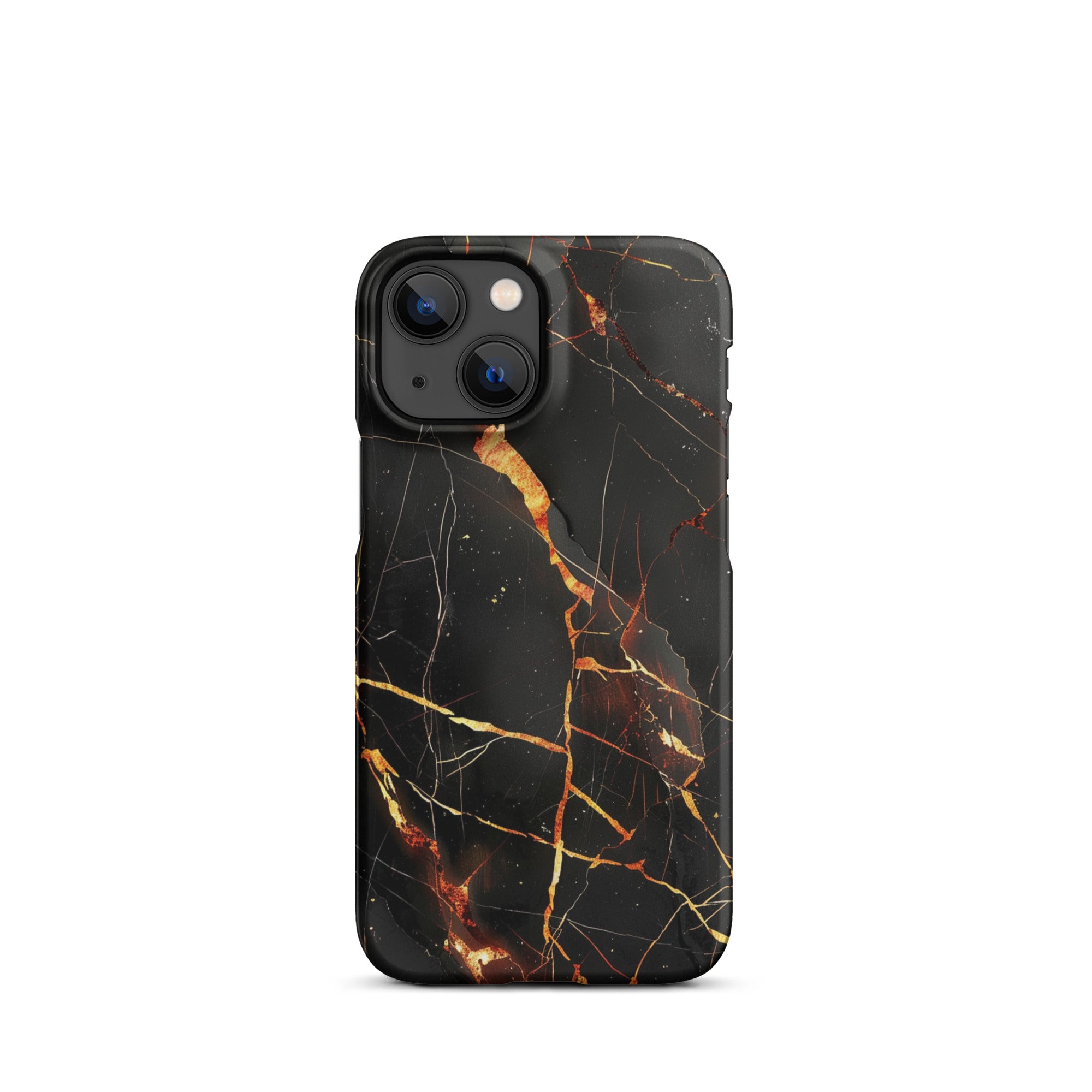Black Marble Snap Case for iPhone 12/13/Pro Max - Slim Protective Cover with Anti-Slip Grip | Perfect for Work, Travel & Everyday Use