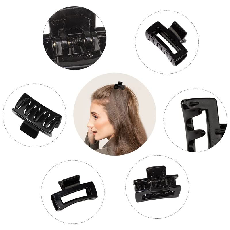 FAMEZA Small Claw Hair Clips for Women & Girls - 1.5 Inch Mini Hair Jaw Clips for Thin to Medium Thick Hair - Matte & Shiny Rectangle Nonslip Hair Clips with Gift Box - Perfect for School, Work, Travel & Everyday Hairstyles