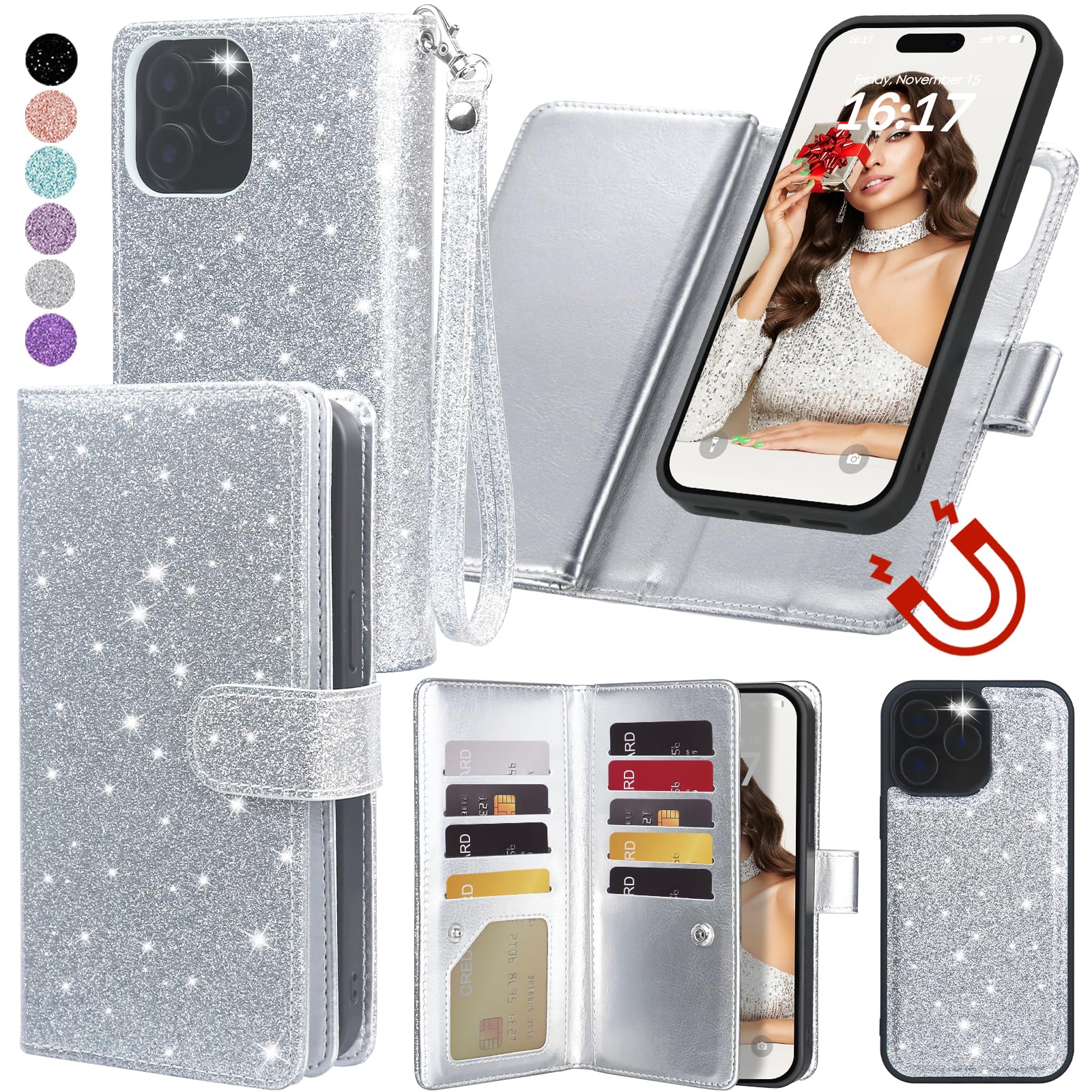 Magnetic Detachable Wallet Case for iPhone 12 Pro Max 6.7