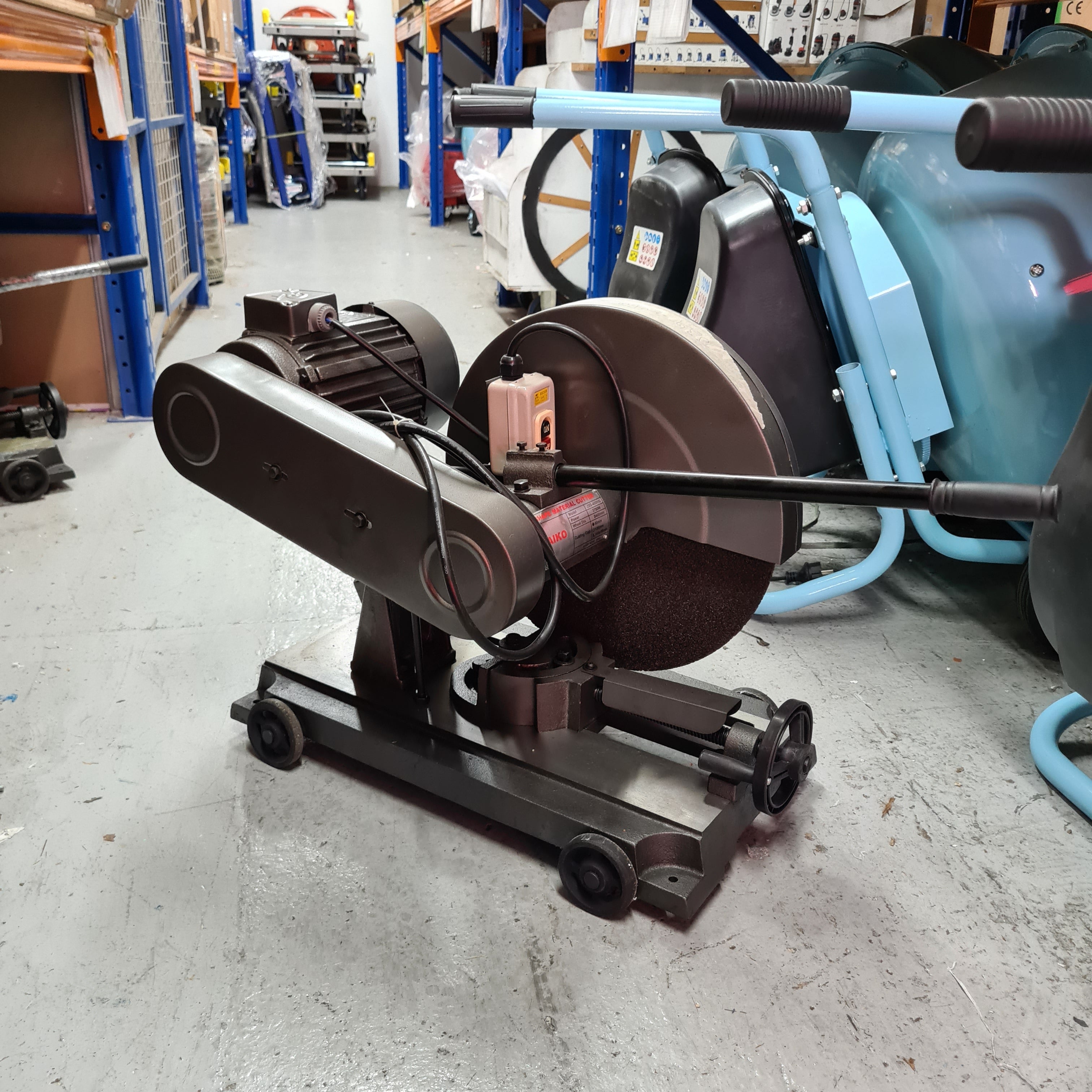 Aiko J3G 400HG 16-Inch 4HP 3-Phase Belt Cutting Machine - With/Without Motor Option - Industrial Metal & Wood Cutting for Workshops & Factories
