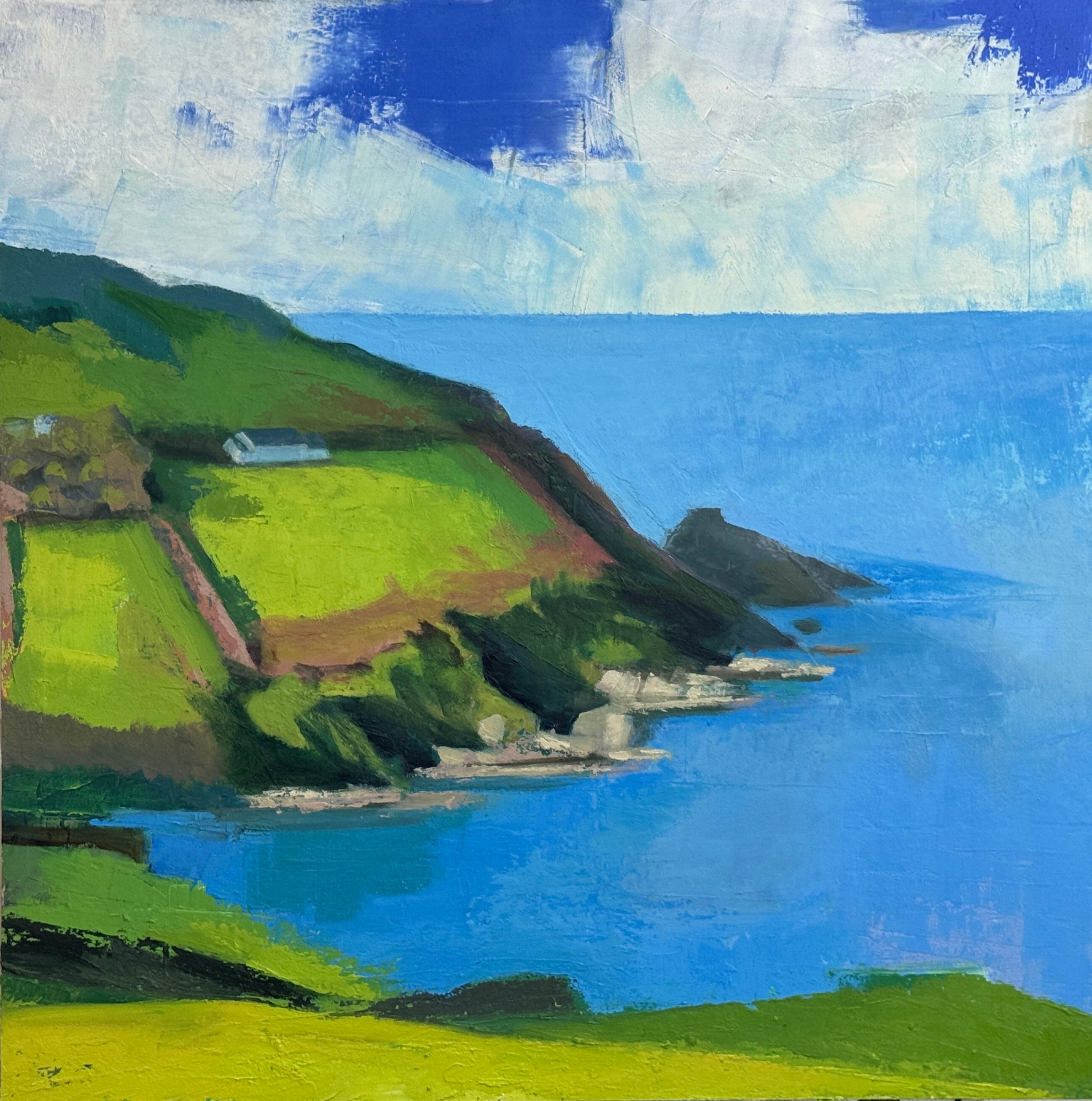 Marguerite Heilman: Water's Edge I - Original Landscape Painting Artwork for Home & Office Decor | Perfect for Living Room, Bedroom Wall Art