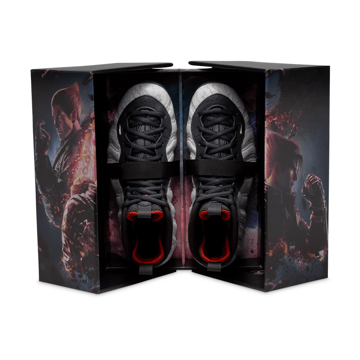 Tekken 8 Jin Kazama Air Foamposite Basketball Shoes - Official Streetwear Sneakers for Gamers & Anime Fans | Perfect for Cosplay, Gaming Events & Casual Wear