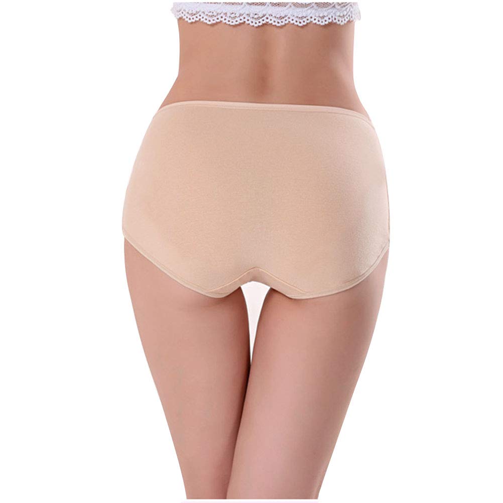 Women's Cotton Mid Waist Underwear - No Muffin Top Full Coverage Briefs Panties Lingerie Multipack | Comfortable Daily Wear & Sleepwear for Women