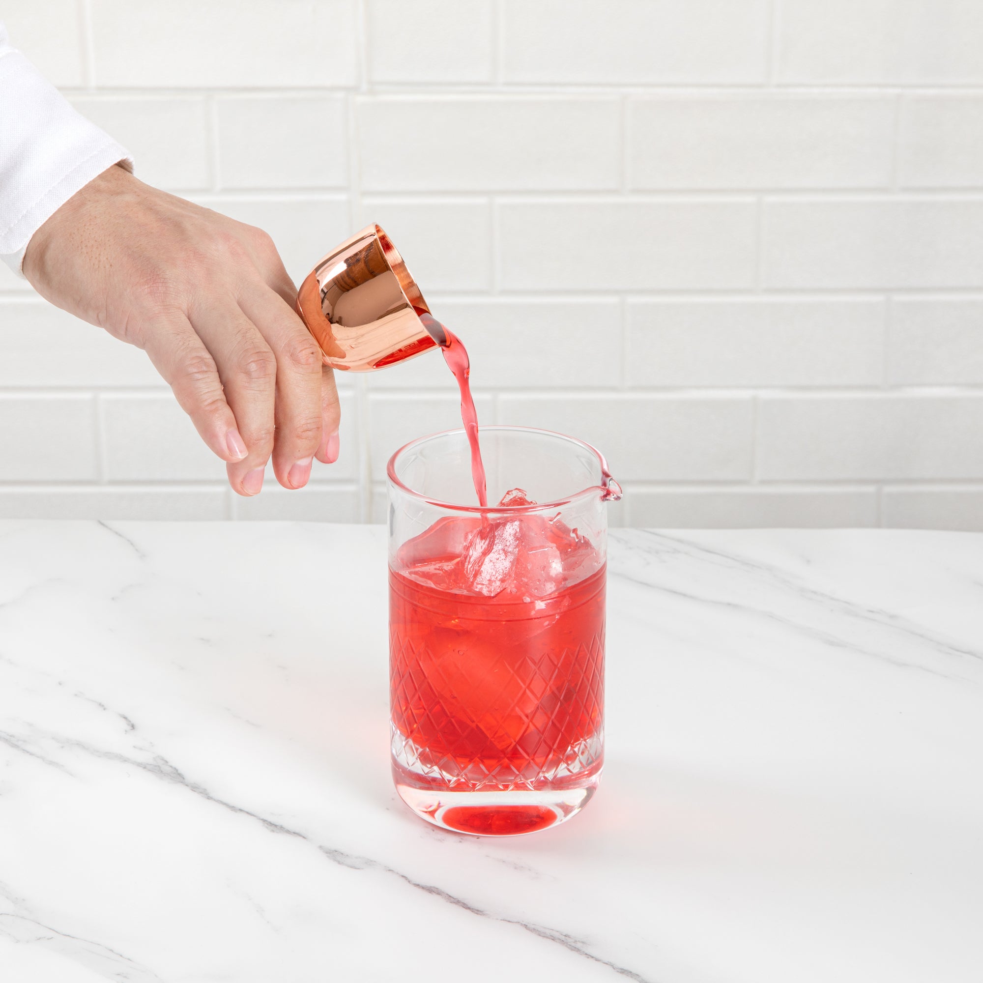 1 oz & 2 oz Copper Plated Stainless Steel Jigger - Professional Bar Measuring Tool for Cocktails, Negroni, Martini - Perfect for Home Bars & Mixologists (1 Count Box)