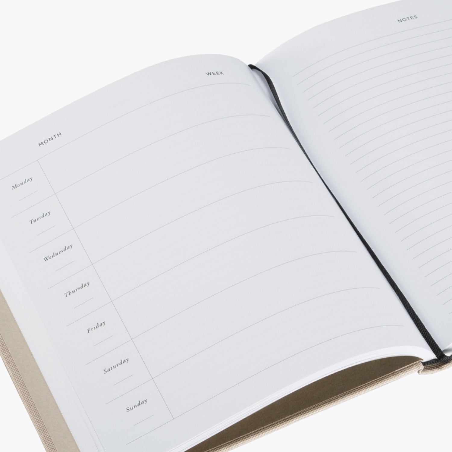 Bookbinders Design Weekly Planner - Sand Brown Leather Cover for Professional & Personal Organization - Perfect for Office, School, and Home Use