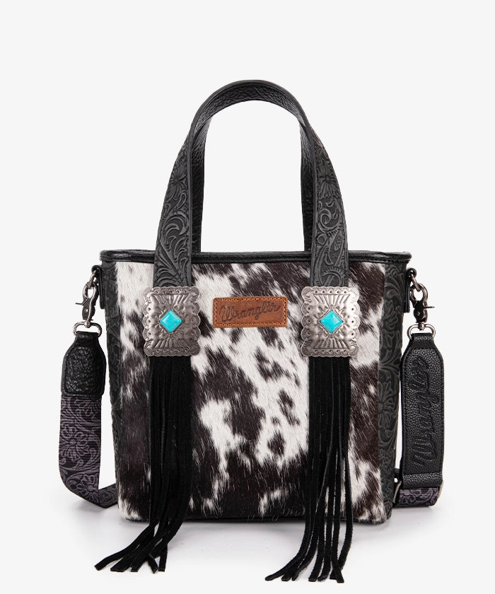 Wrangler Genuine Cowhide Leather Fringe Crossbody Purse for Women - Stylish Concealed Carry Handbag for Everyday Use, Travel & Outdoor Adventures