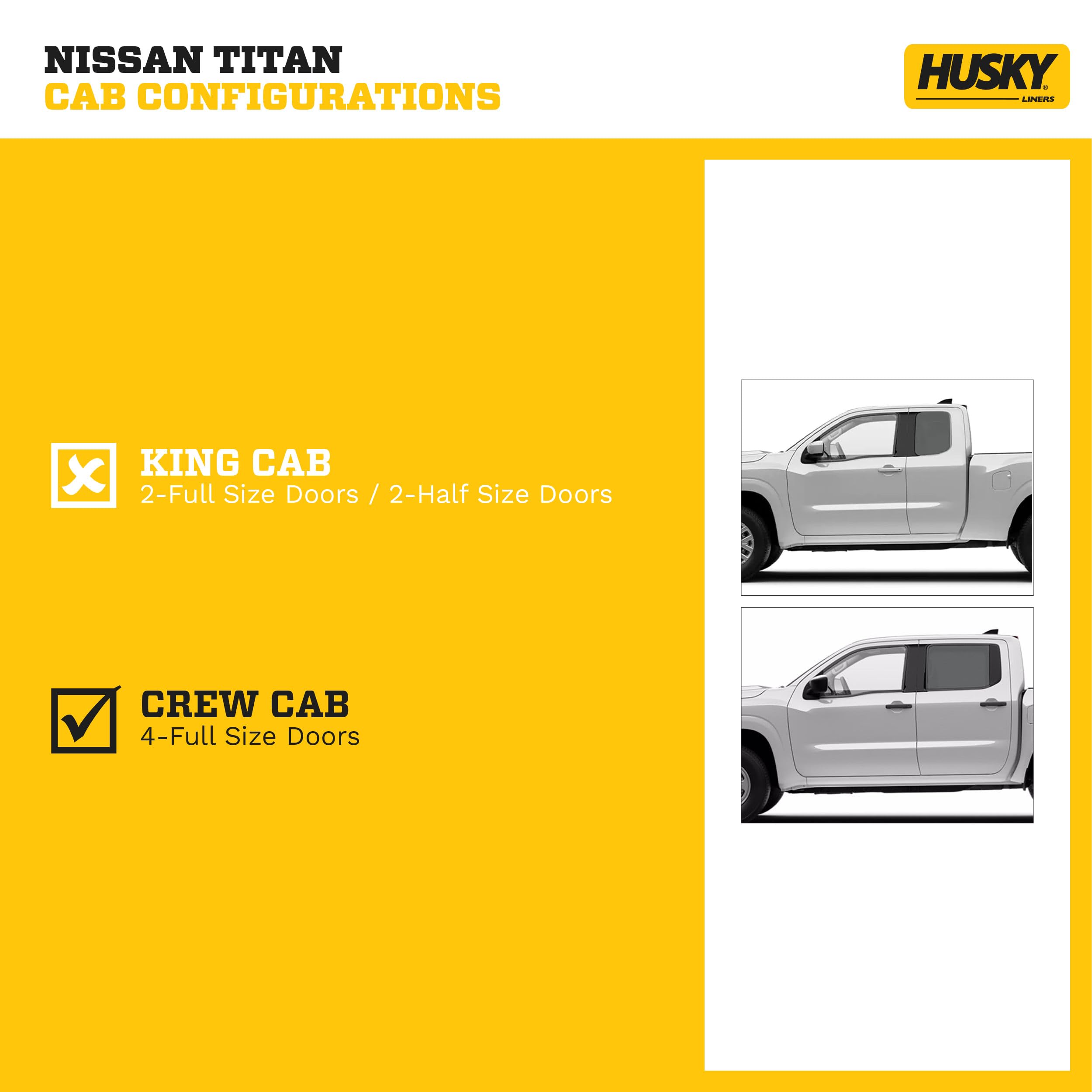 Husky Liners X-act Contour Floor Mats for 2022-2025 Nissan Frontier Crew Cab | 2nd Row All-Weather Protection | 1-Piece Black Car Mats (Model 51911) | Perfect for Off-Roading & Daily Commute