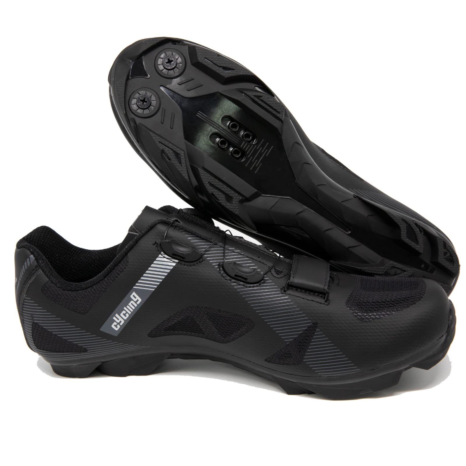 Premium Men's Mountain Bike Cycling Shoes with Cleats - Lightweight & Durable White Spin Shoes for Road & Trail Riding | Ideal for Indoor Cycling & Outdoor Adventures