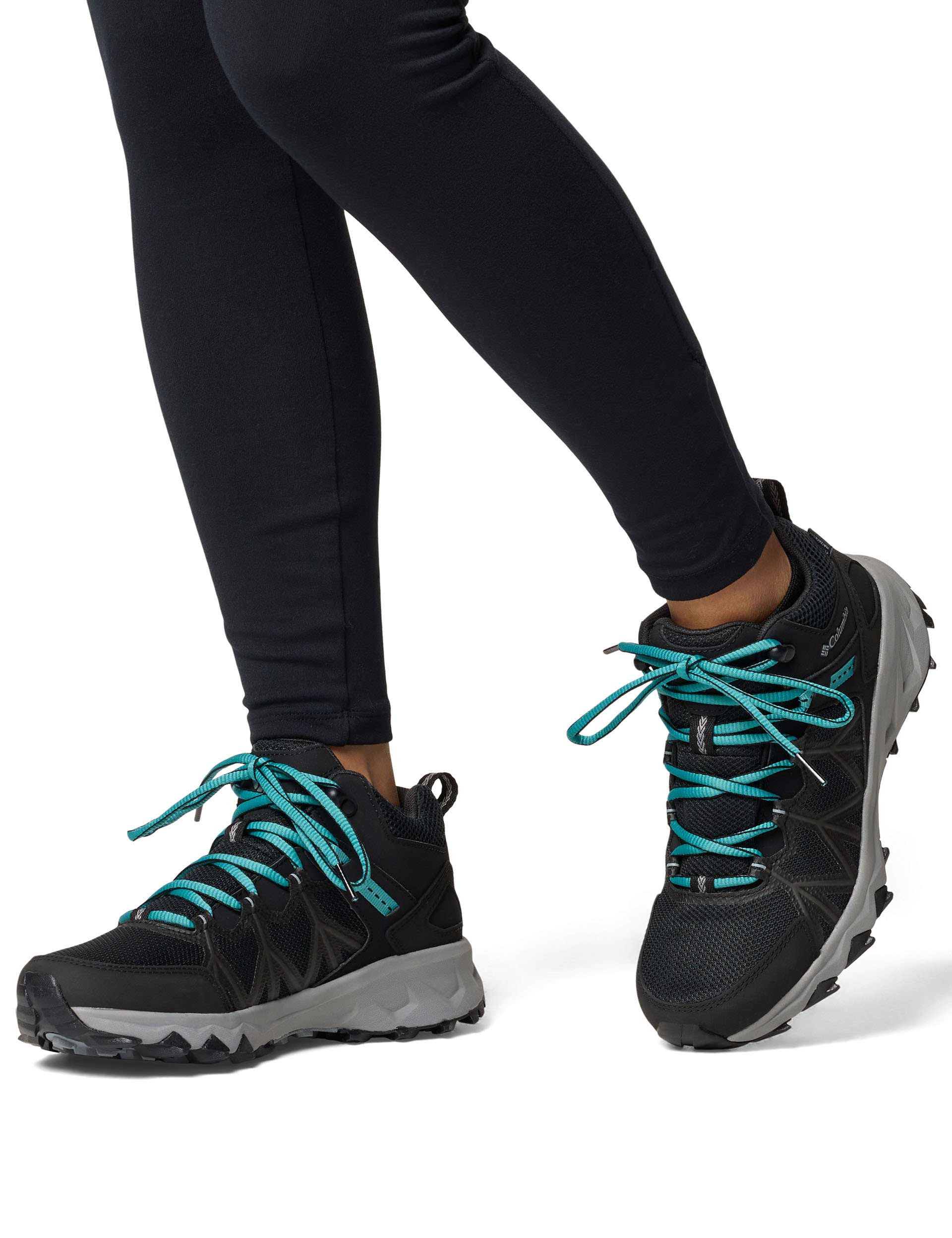 Peakfreak II Mid Outdry Waterproof Hiking Boots for Men & Women - Black/Teal - Lightweight Trail Shoes for Outdoor Adventures, Trekking & Backpacking
