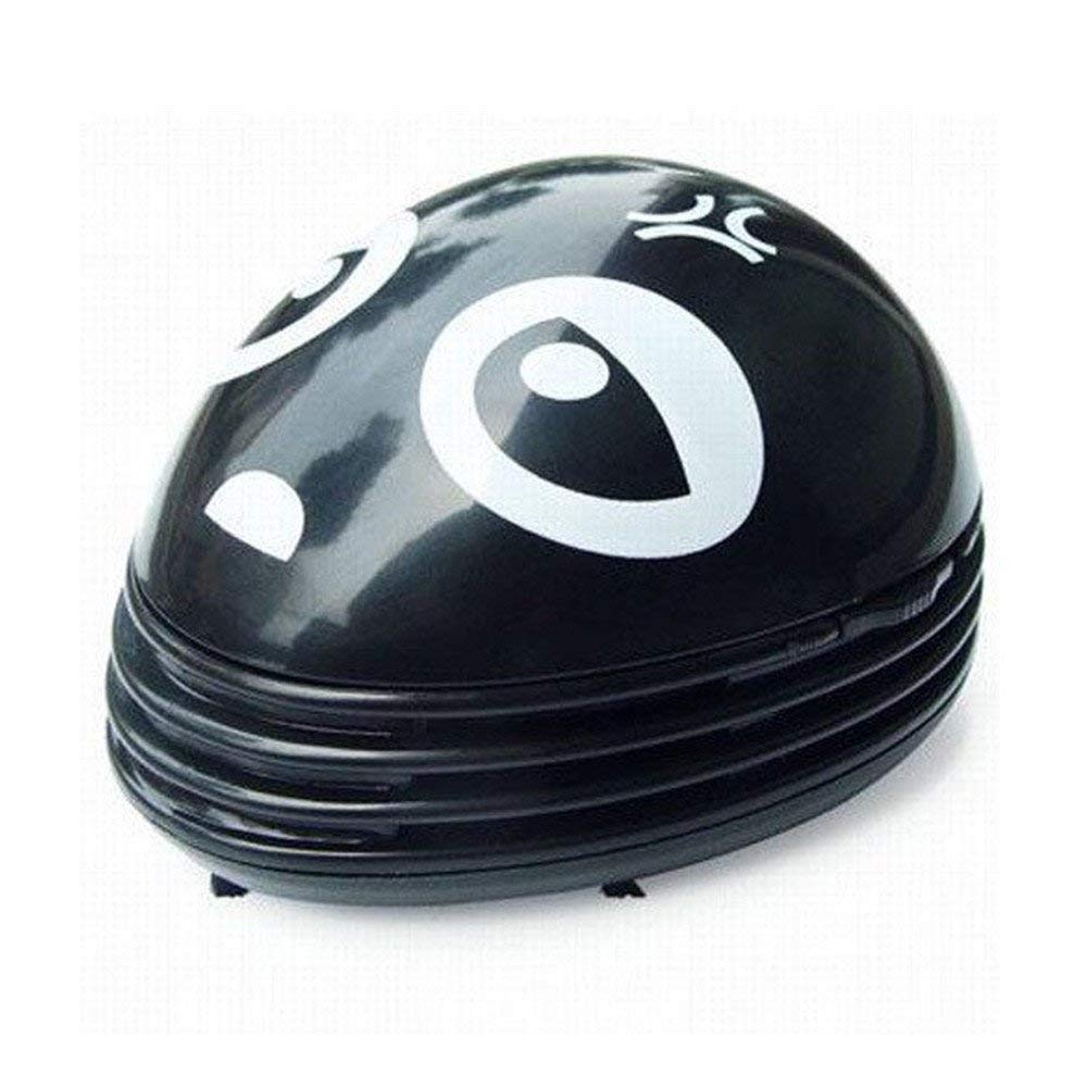 Portable Mini Desktop Vacuum Cleaner - Cute Cartoon Design for Dust & Debris | Compact Office & Home Workspace Cleaning (Black)