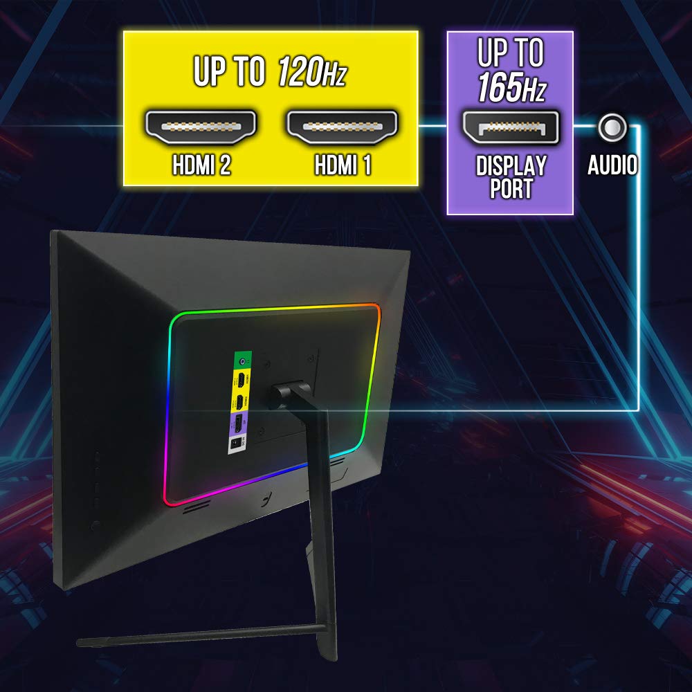 Sceptre 24-inch IPS LED Gaming Monitor - 1ms Response, 165Hz Refresh Rate, AMD FreeSync Premium, HDMI & DisplayPort, Built-in Speakers, Ultra-Thin Bezel, Black (E248B-FPN168) - Perfect for Esports, PC Gaming & Home Office Setup