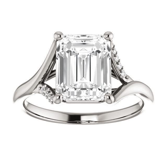 4 Carat Moissanite Wedding Ring Set - Vintage Emerald Cut Engagement & Bridal Jewelry - 925 Sterling Silver Promise Ring for Women - Perfect for Proposals, Anniversaries & Special Occasions