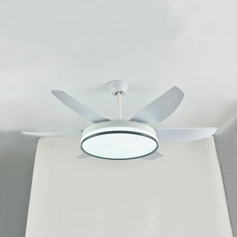 6-Blade Modern Minimalist LED Ceiling Fan with Light - Perfect for Bedroom, Living Room & Office Cooling and Lighting
