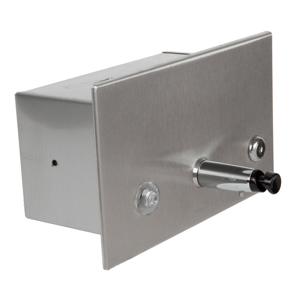 Bobrick B306 TrimLine Series 45 oz. Recessed Liquid Soap Dispenser with Satin Finish - Ideal for Commercial Restrooms, Hospitals, and Public Washrooms