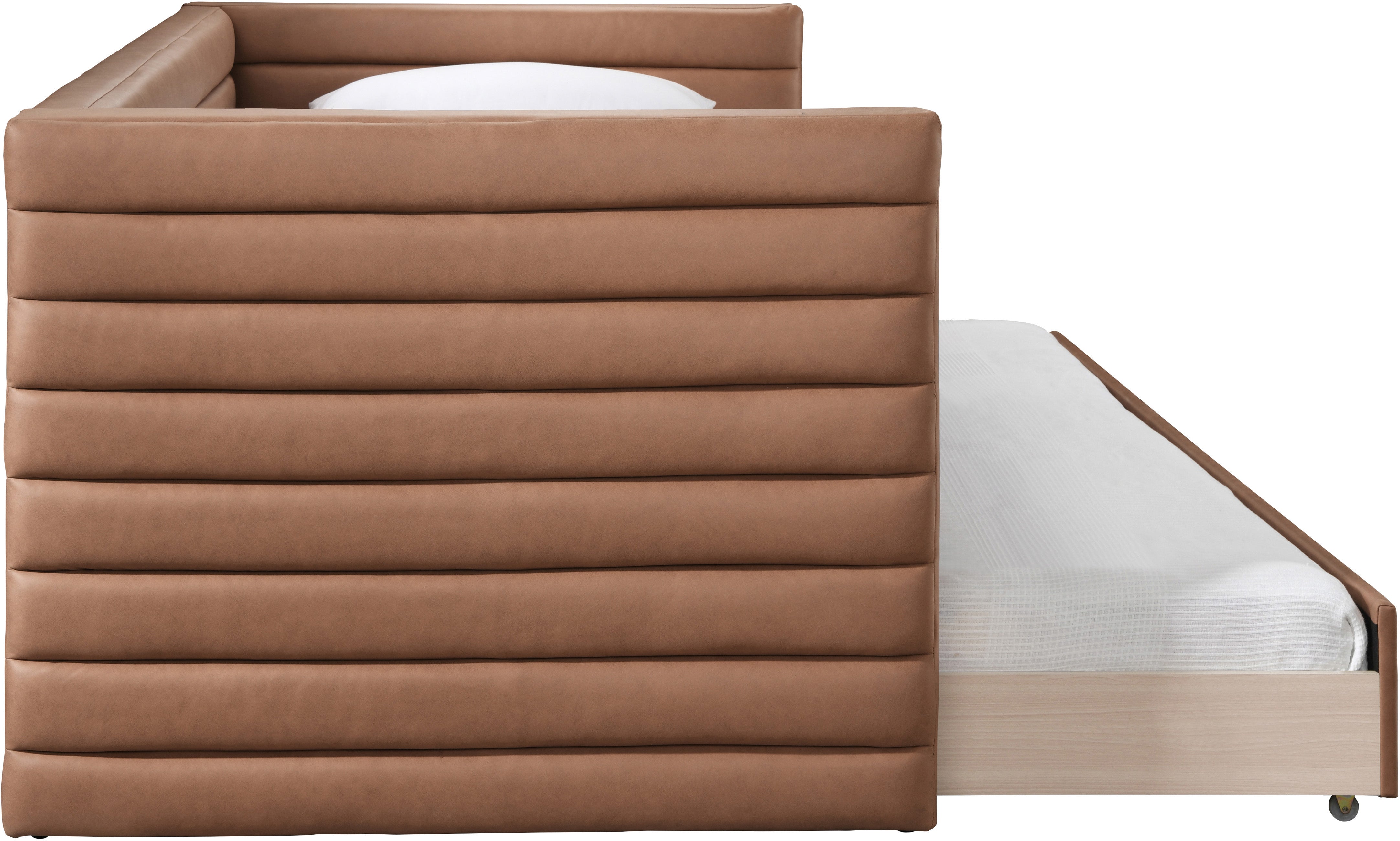 Beverly Vegan Leather Daybed - Modern Faux Leather Sofa Bed for Living Room, Guest Room & Small Spaces | Comfortable Sleeper Couch with Premium PU Leather