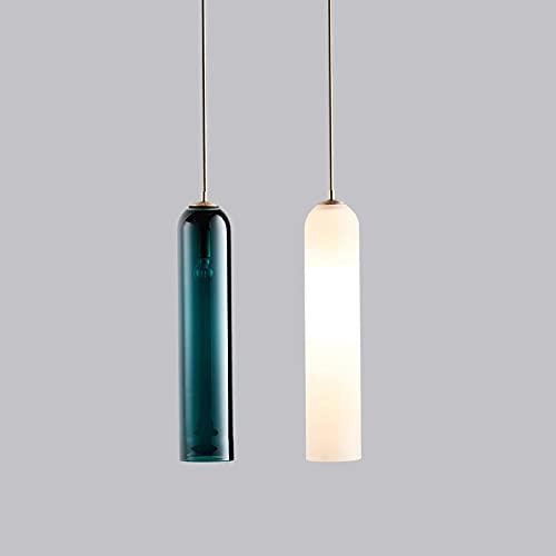 Modern LED Chandelier Pendant Light - Nordic Glass Hanging Fixture for Living Room, Bedroom & Dining Room - Creative Suspension Lighting - Matte White Finish - Energy Efficient Indoor Ceiling Lamp