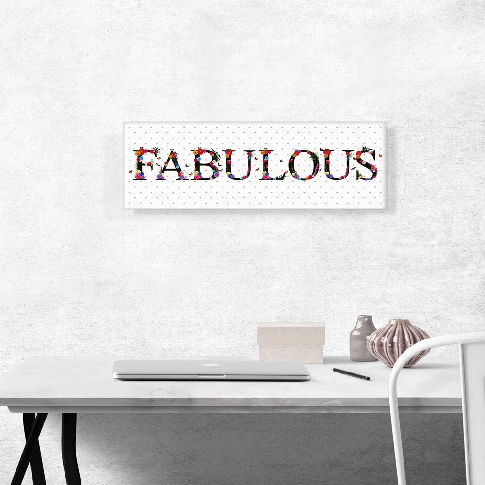 ARTCANVAS Fabulous Girls Room Decor - 36x12 Inch Stretched Canvas Wall Art, Framed Painting, Giclee Print Poster for Bedroom & Nursery - Modern Home Decor Gift for Teens & Kids