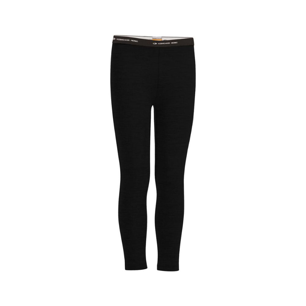 Icebreaker 260 Kids Thermal Leggings - Black | Warm Merino Wool Base Layer for Cold Weather | Perfect for Winter Sports, Skiing & Outdoor Activities