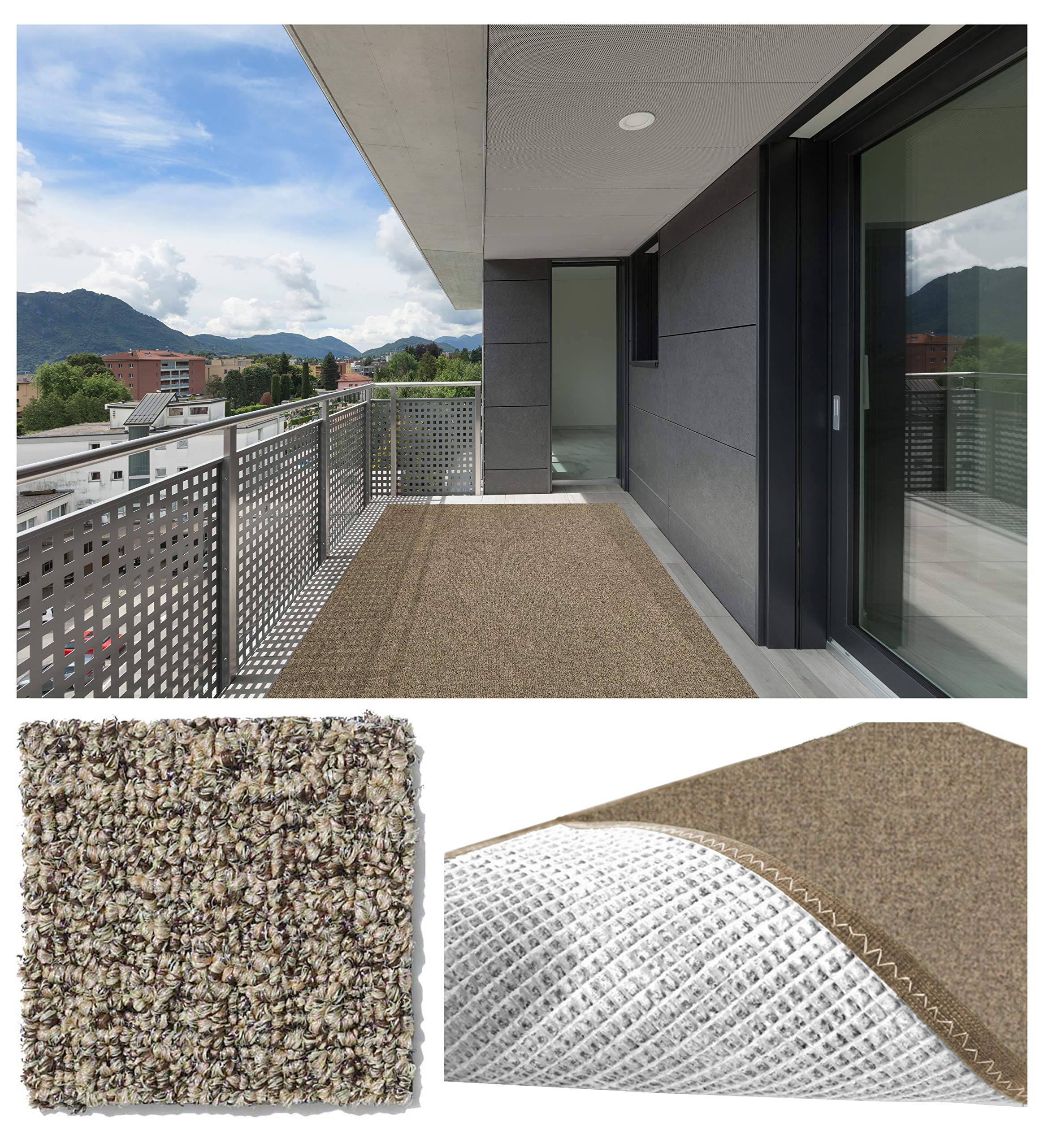 Koeckritz 8'x10' Natural Twine Casual Boucle Loop 20 oz DuraRitz Indoor-Outdoor Area Rug - Soft & Durable for Living Room, Patio, or Bedroom Decor
