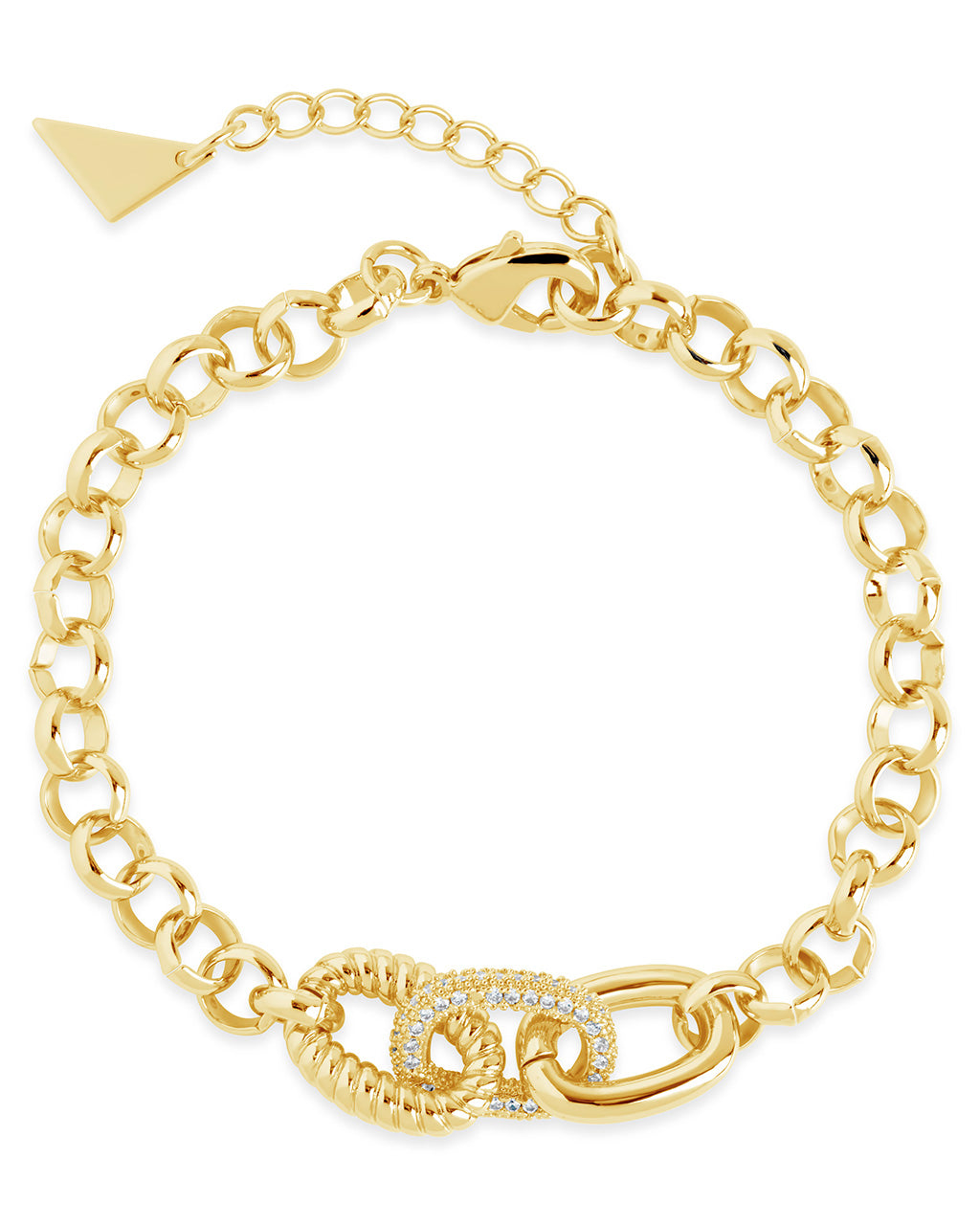 Jaycee CZ Interlocking Chain Bracelet for Women - Elegant Cubic Zirconia Fashion Jewelry Gift for Birthday, Anniversary & Special Occasions