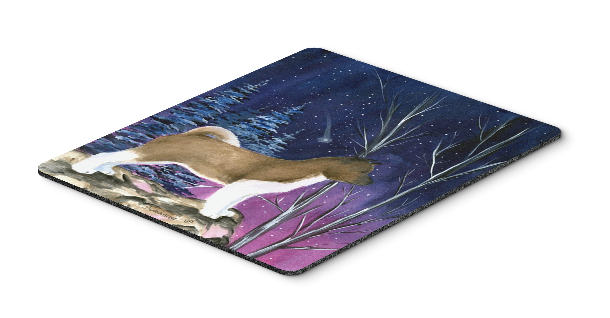 Starry Night Akita Mouse Pad & Hot Pad - Large Washable Non-Slip Desk Mat for Home Office, Gaming, Computer & Laptop Use - Perfect Workstation Accessory for Work & Play