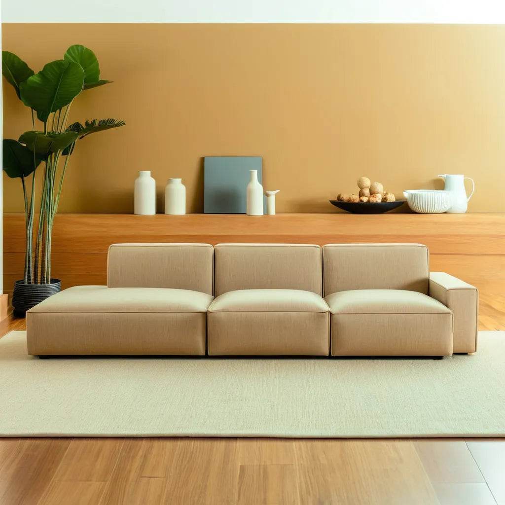 Premium Giacomo Fabric 4-Seater Extended Sofa - Comfortable & Pet-Friendly Living Room Furniture for Family Gatherings & Movie Nights