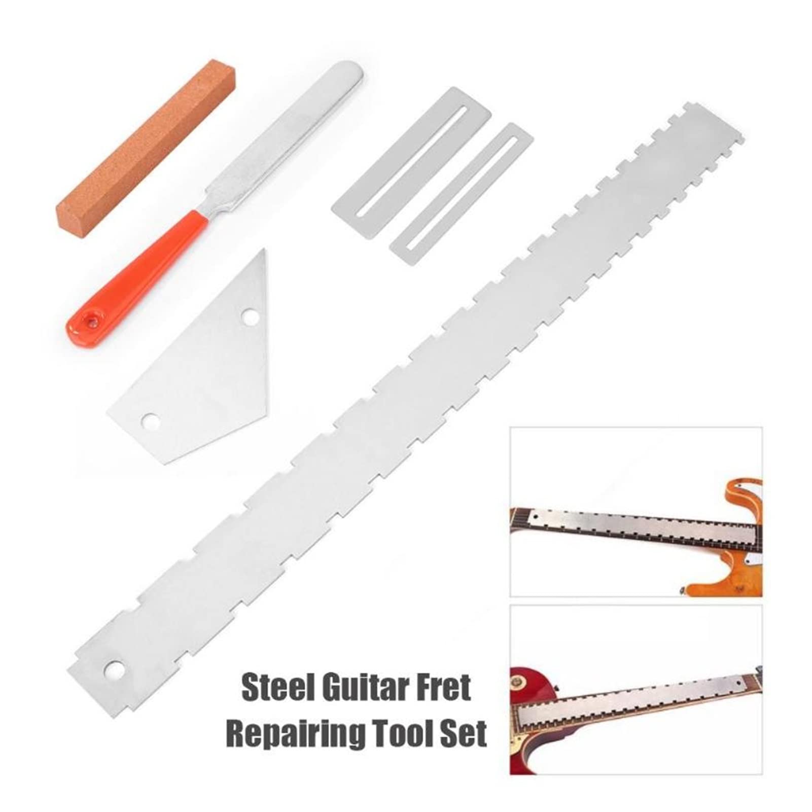 Premium Steel Guitar Fret Repair Tool Kit - Silver Cleaning, Polishing & Grinding Files for Guitar Frets & Nuts - Professional Luthier Tools for Guitar Maintenance & Fretboard Care - Perfect for Home Studios, Music Shops & DIY Guitar Repair