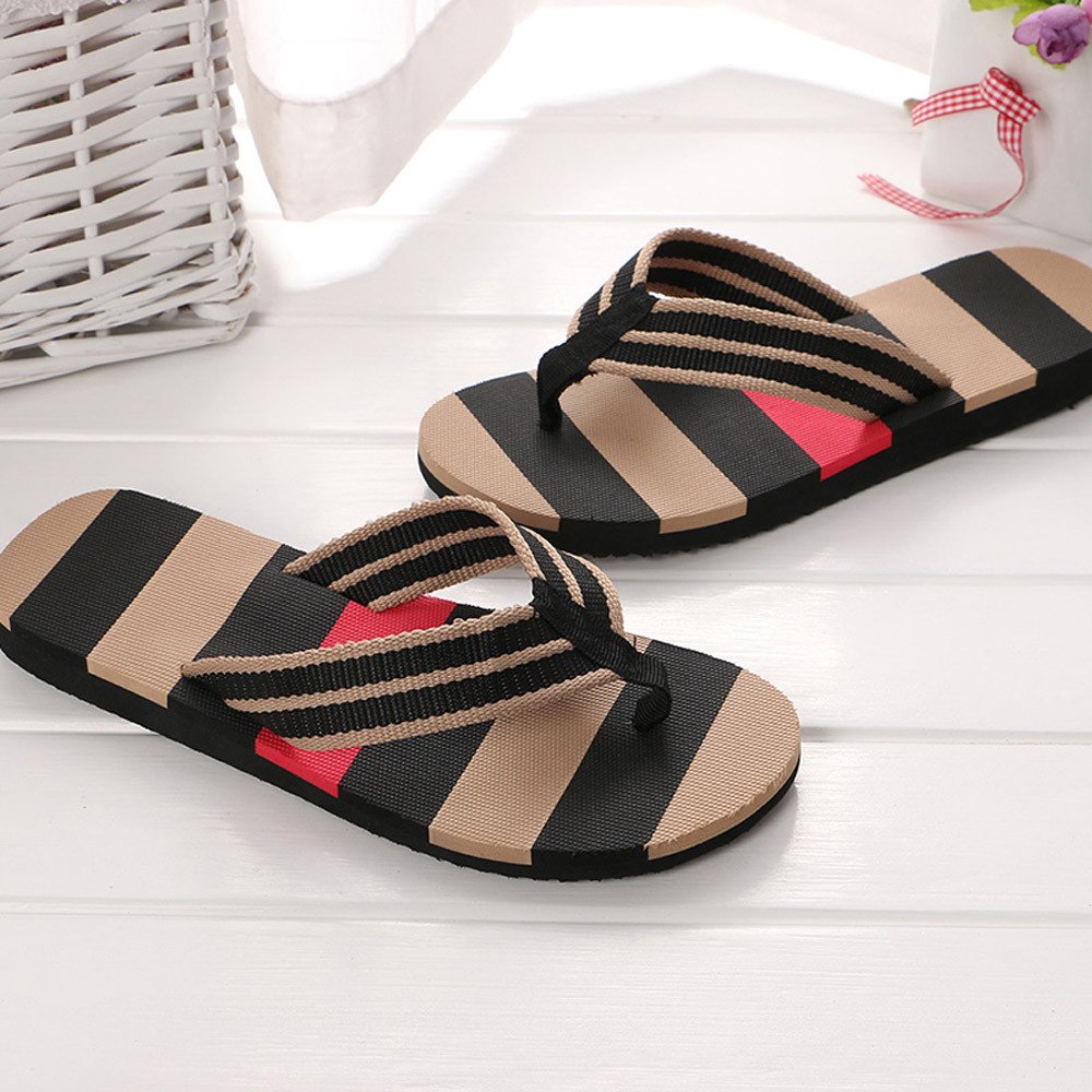Ankarnis Men's Flip Flop Sandals - Comfortable Indoor/Outdoor Summer Slippers for Men - Lightweight & Breathable Beach Shoes - Perfect for Pool, Gym, Travel & Home Use (Black, Size 40)
