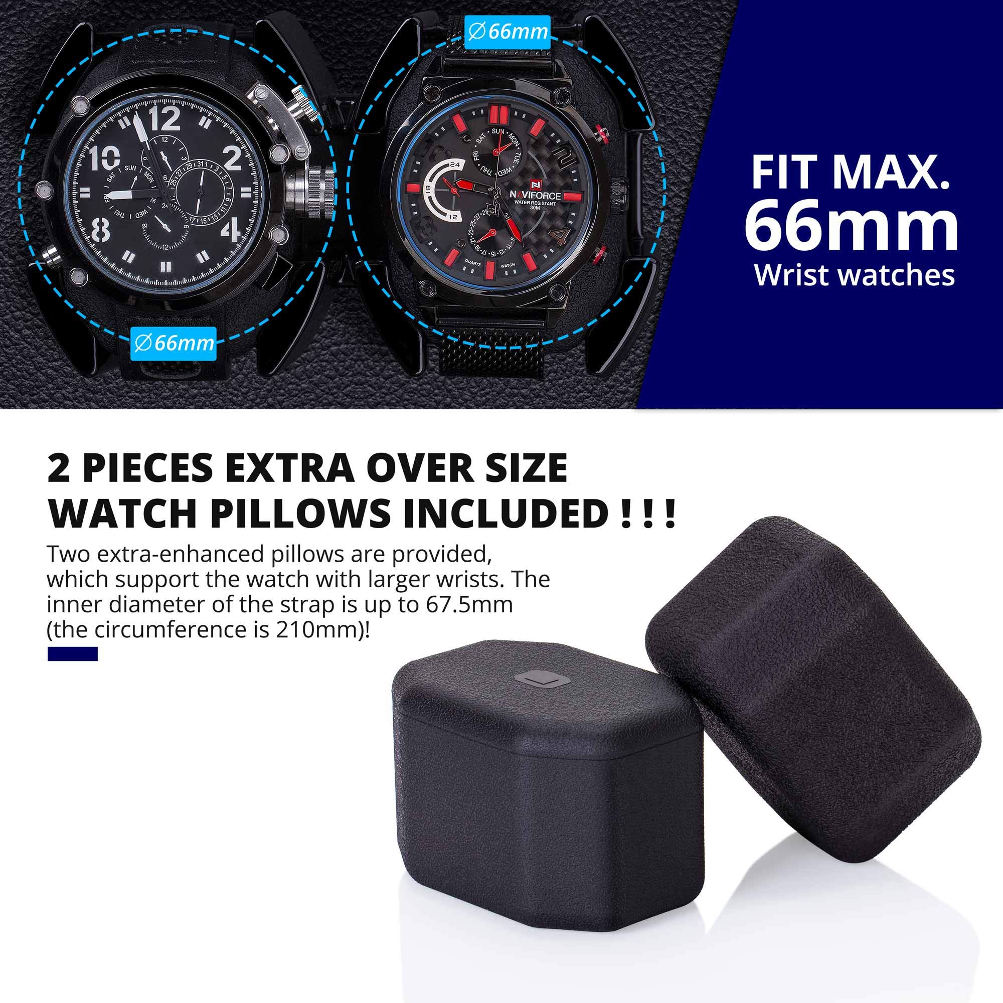 Premium Watch Winder with Memory Foam Watch Pillows - 4 Silent Rotation Modes, 10dB Ultra Quiet, Anti-Magnetic Design - Includes 2 Large Size Watch Pillows for Automatic Watches (Perfect for Men's & Women's Luxury Watches - Ideal for Nightstand, Dresser, or Travel Case Storage)