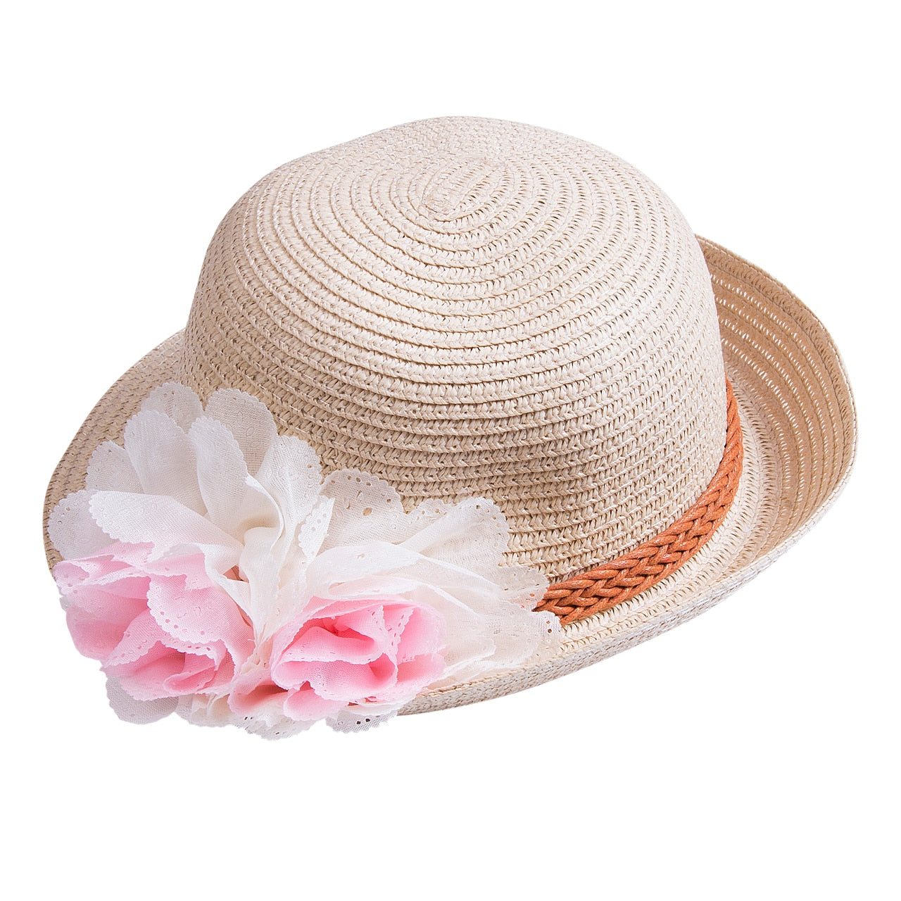 Stylish Floral Straw Hat for Women - Summer Beach Sun Hat with Wide Brim - Perfect for Vacation, Gardening, and Outdoor Activities