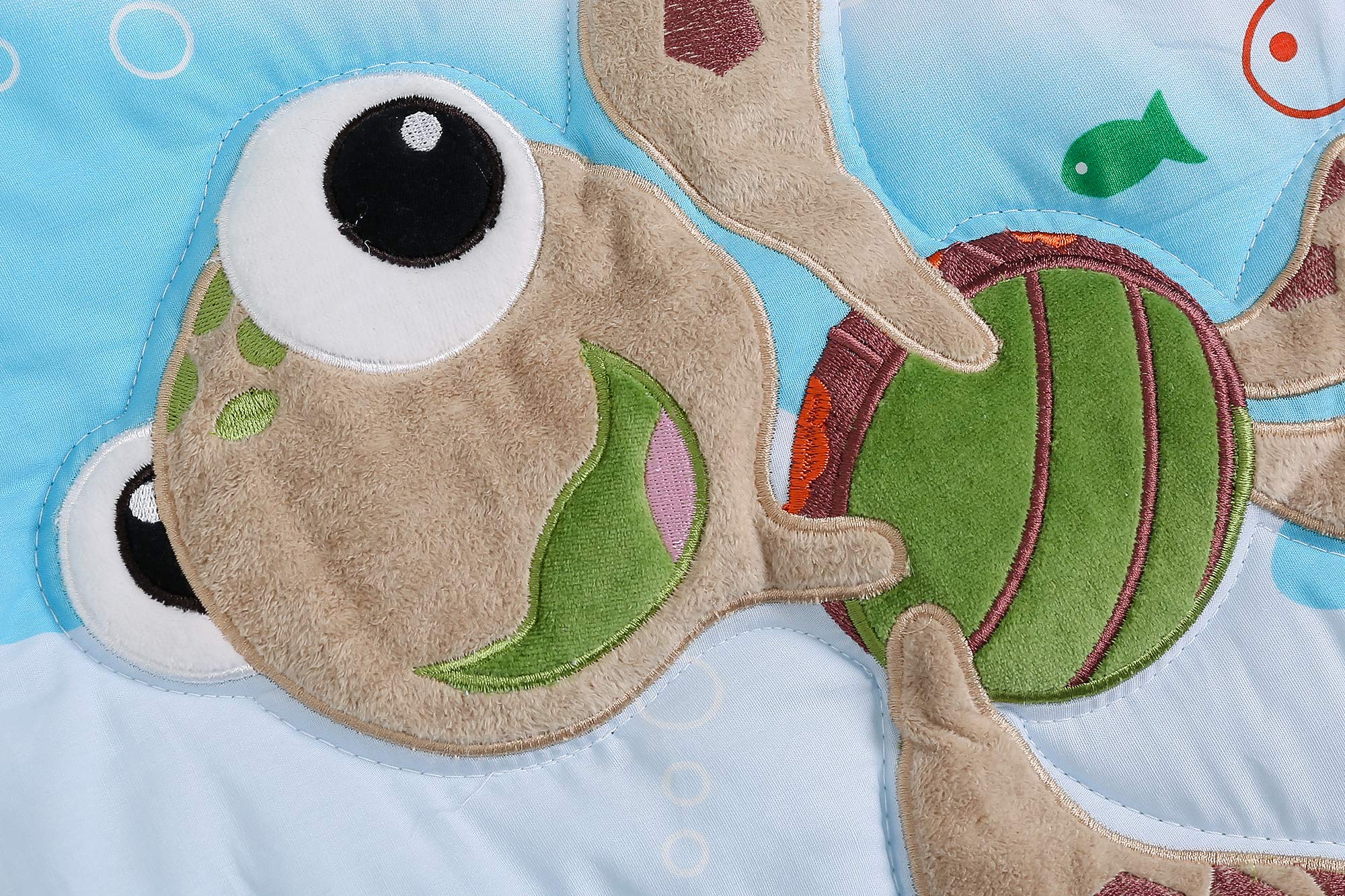 7-Piece Ocean Themed Baby Crib Bedding Set - Turtle & Clownfish Embroidery, Includes Quilt, Fitted Sheet, Skirt, Valance & 3 Wall Decor (Nursery, Baby Girl & Boy) | Perfect for Underwater-Themed Nursery Decor & Newborn Gifts