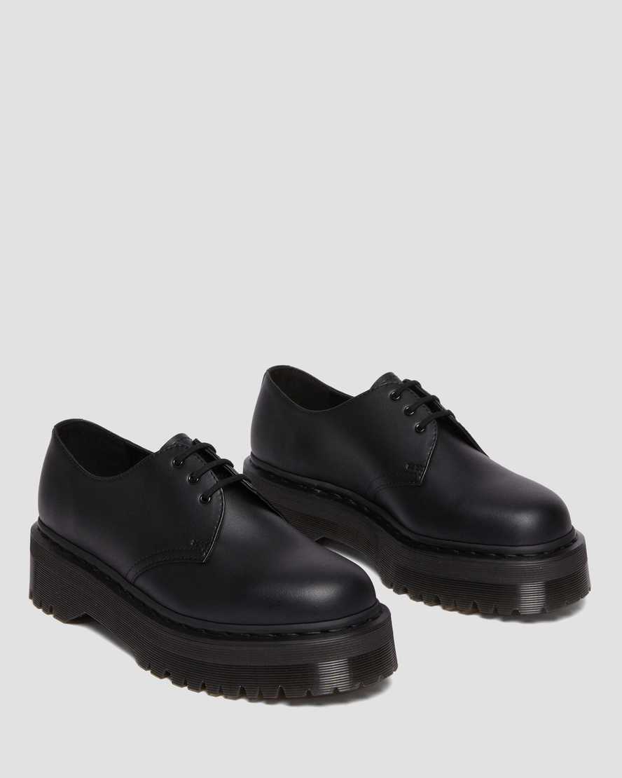 Dr. Martens Vegan 1461 Quad Mono Shoes - Stylish & Comfortable Vegan Leather Shoes for Men & Women - Perfect for Casual Wear, Work & Everyday Outfits