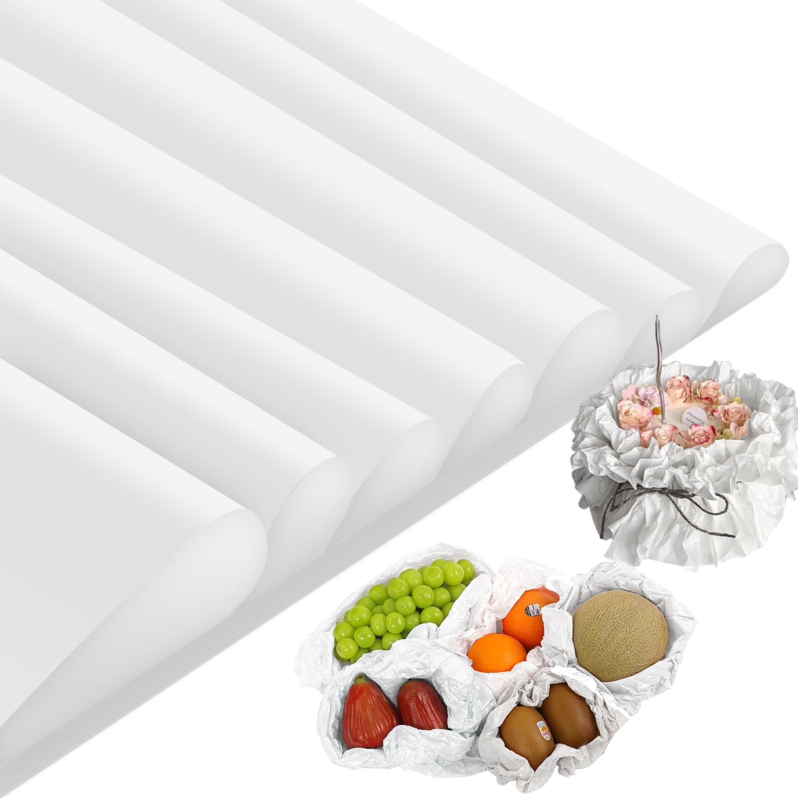 60 Sheets 24 x 36 Inch White Wrapping Tissue Paper Bulk - Gift Wrapping, Party Decorations, Craft Supplies, Storage & Favor Bags - Perfect for Birthdays, Weddings, Baby Showers & Holiday Gifts
