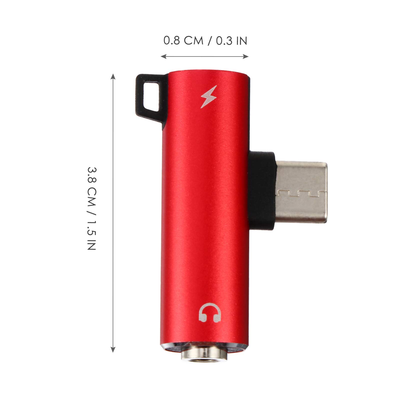 USB C to 3.5mm Headphone Jack Adapter - Type C Female to 3.5mm Male Audio Dongle - Compatible with iPhone 15, Samsung Galaxy, Pixel & More - Perfect for Music, Gaming & Calls (Red)