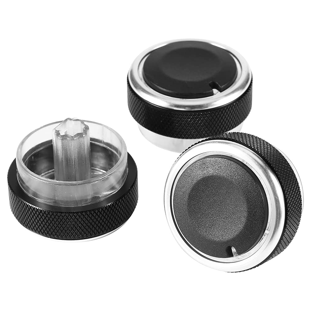 3Pcs Black Car Air Conditioner Knob Switch - AC Control & Engine Start Rotation Button Cover - Perfect for Toyota, Honda, Ford & More - Upgrade Your Vehicle Interior Accessories