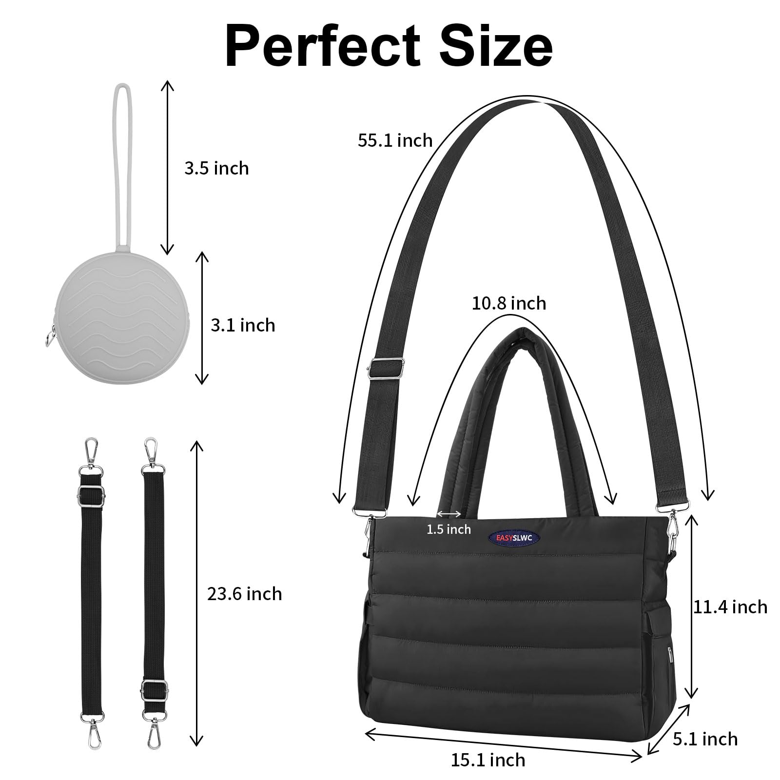 Stylish Diaper Bag Tote with Silicone Pacifier Case - Large Crossbody Hospital & Travel Mommy Bag for Baby Essentials | Perfect for Moms On-The-Go, Park Outings & Family Vacations