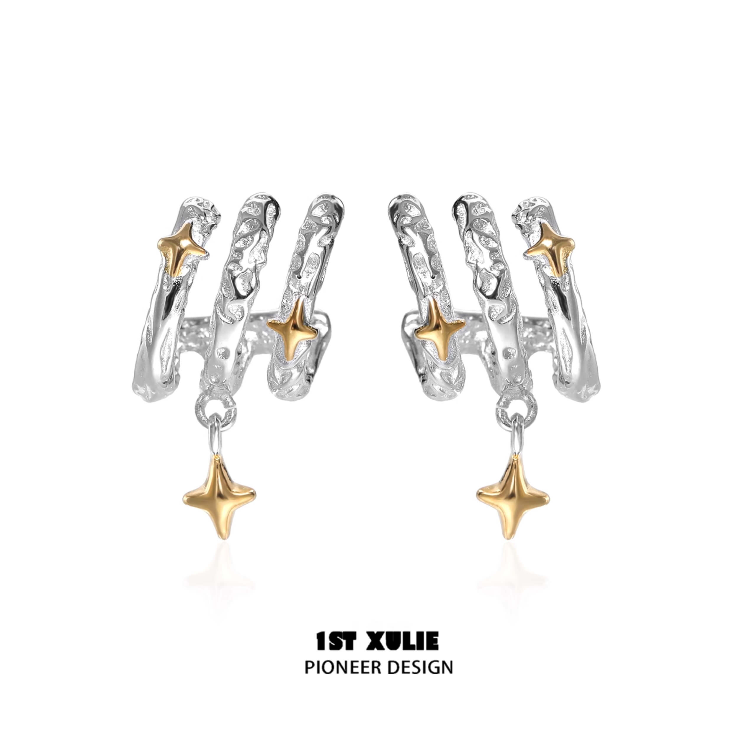 18K Gold Plated S925 Sterling Silver Starfall Earrings for Women - Elegant Dangle Earrings for Party, Wedding & Everyday Wear