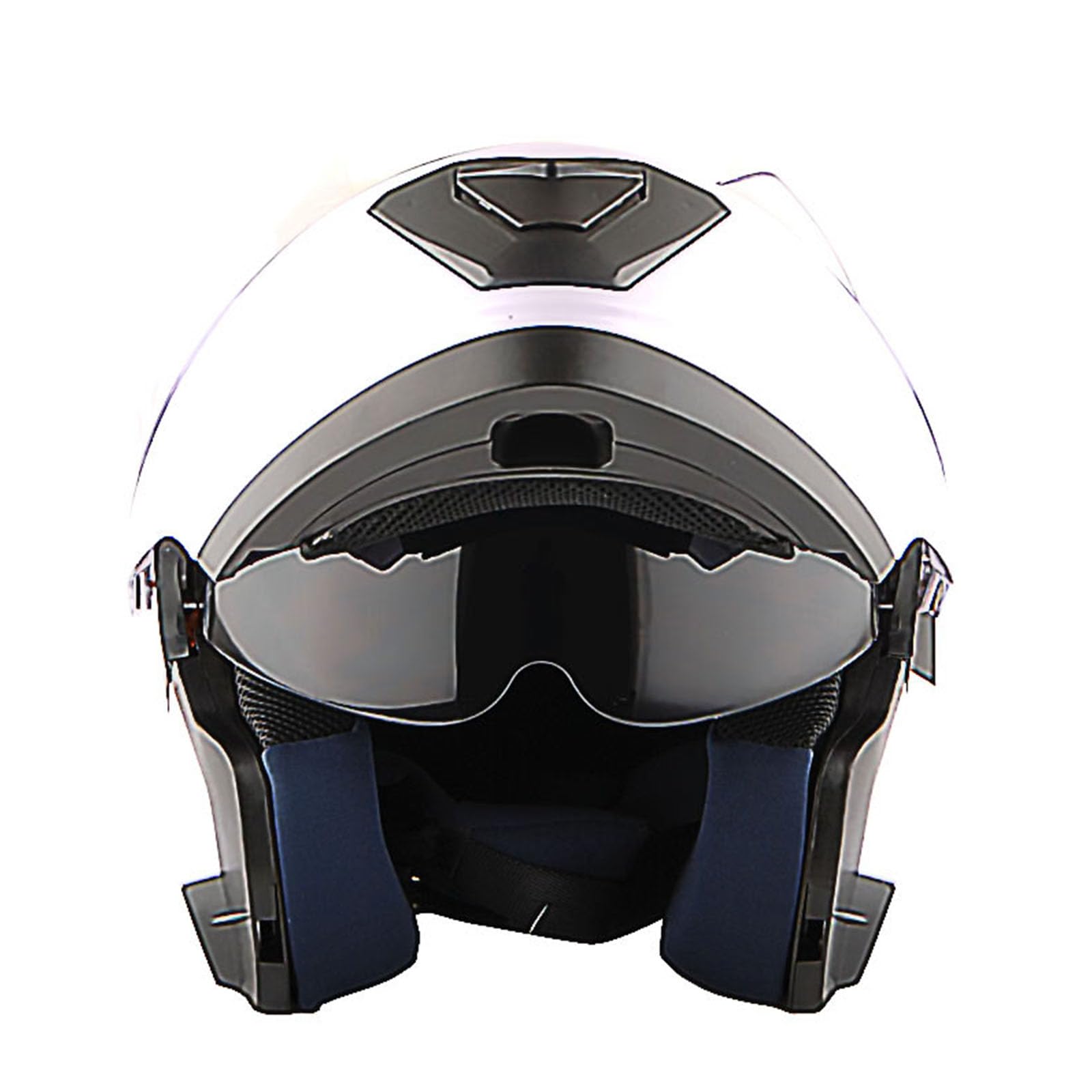 1Storm Modular Full Face Motorcycle Helmet with Dual Visor & Rechargeable LED Tail Light - Glossy White - DOT Approved for Safety - Perfect for Commuting, Touring and Urban Riding