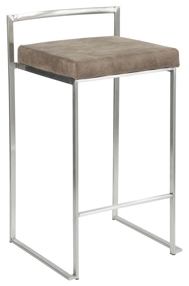 Stainless Steel Fuji Stacker Bar Stools Set of 2 - 24