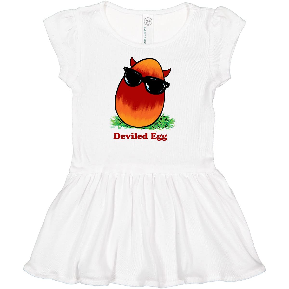 Funny Easter Devil Egg T-Shirt with Horns & Baby Dress - Cute Holiday Costume for Infants & Toddlers - Perfect for Easter Parties, Family Photos & Festive Outfits