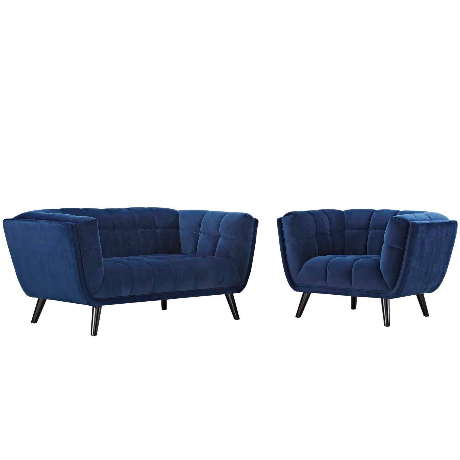 Premium 2-Piece Performance Velvet Loveseat and Armchair Set - Soft & Durable Living Room Furniture for Small Spaces, Apartments, and Cozy Home Decor