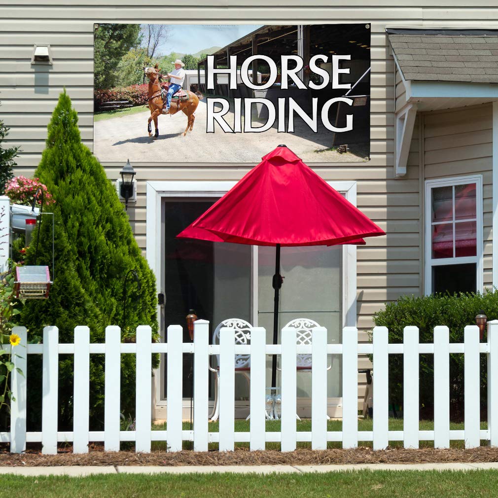 Durable 60x144 Inches Vinyl Banner for Horse Riding & Outdoor Advertising - Weatherproof, Industrial Yard Sign with 10 Grommets | Perfect for Equestrian Events, Business Promotion & Outdoor Decor