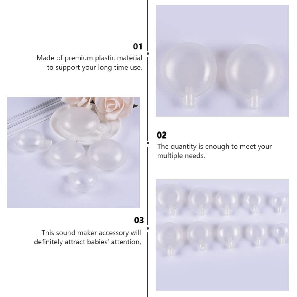 Kisangel 100PCS 27MM Squeaky Dog Toys - Pet Toy Repair Squeakers, Rattle Balls & Whistle Noise Makers for DIY Sewing - Replacement Parts for Dog, Cat & Baby Toys (White) - Perfect for Pet Training, Enrichment & Interactive Play