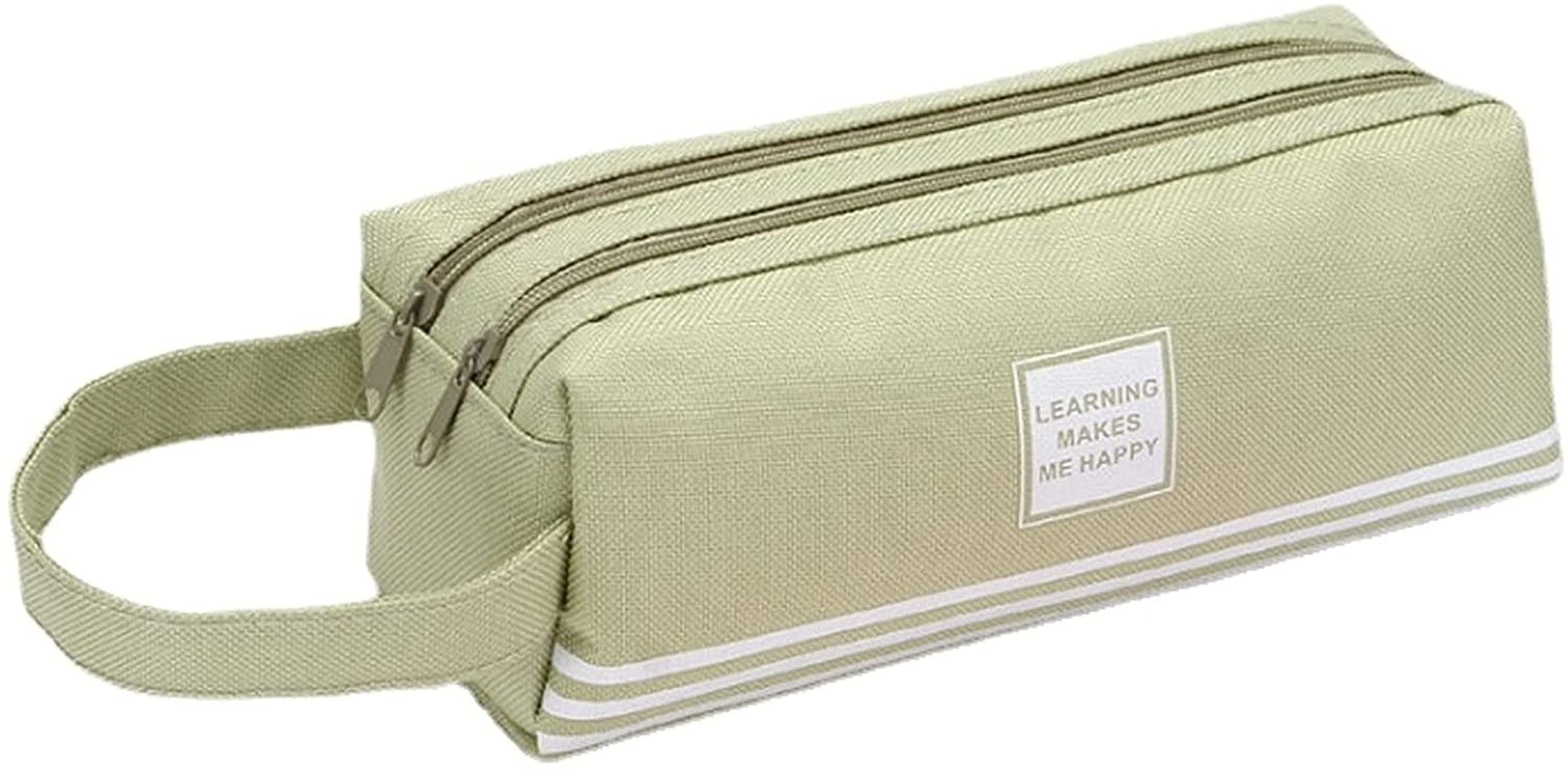 Premium Pencil Case for School & Office - Large Capacity Zippered Pen Pouch Organizer for Students, Kids & Adults - Perfect for Back to School Supplies, College Essentials & Makeup Storage (Green) - Ideal for Classroom, Work Desk & Travel Organization