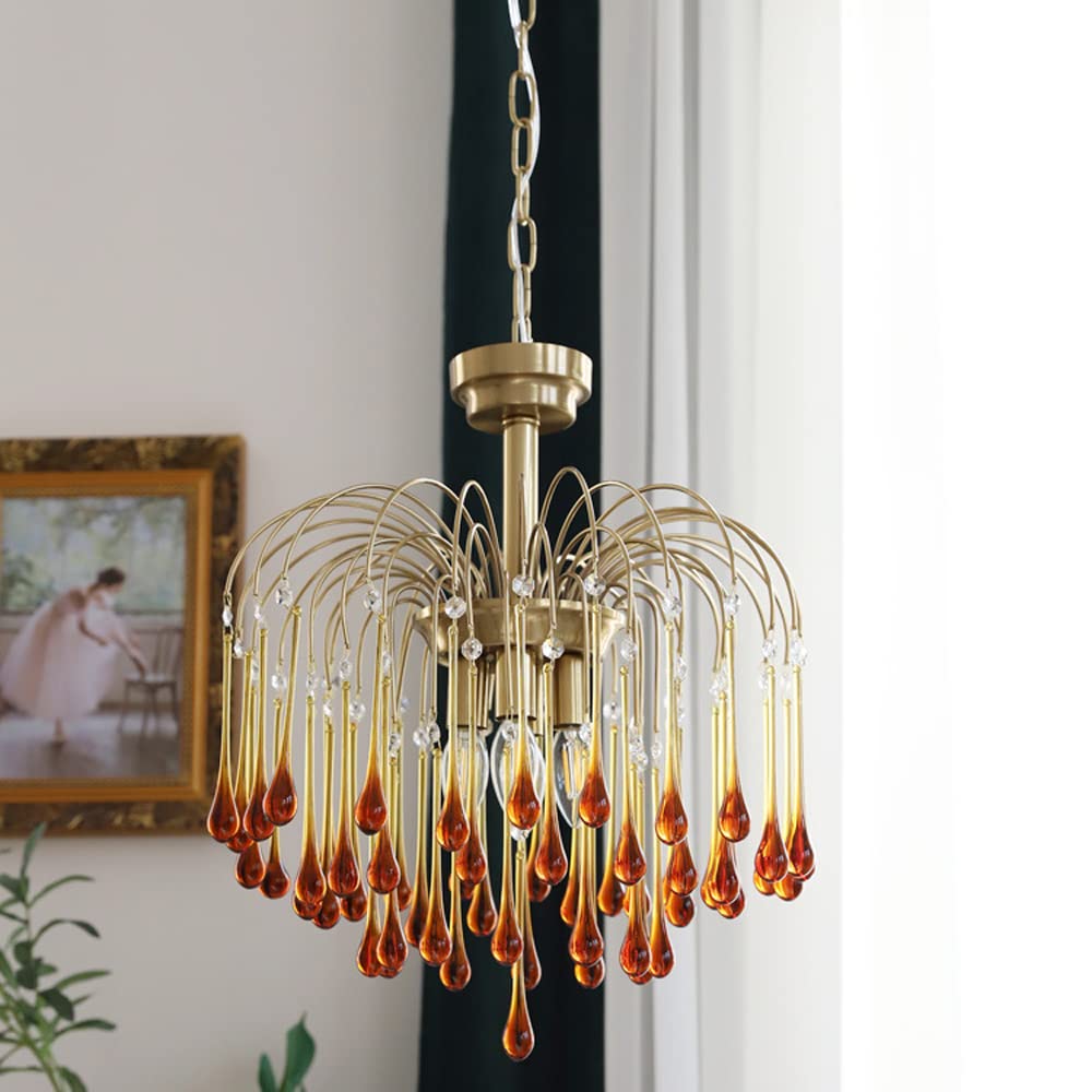 Modern Gold Iron Raindrop Chandelier - Elegant Ceiling Pendant Light for Living Room, Dining Room & Bedroom | Durable Lighting Fixture for Foyer, Hallway & Home Decor | Perfect for Wedding, Restaurant & Luxury Interior Design