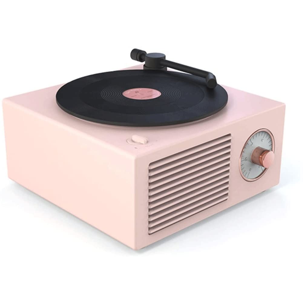 RYMMKOP Portable Mini Bluetooth Speaker - Wireless Retro Vinyl Record Player with 3D Surround Sound & Subwoofer for Home, Car, Outdoor, and Travel Use