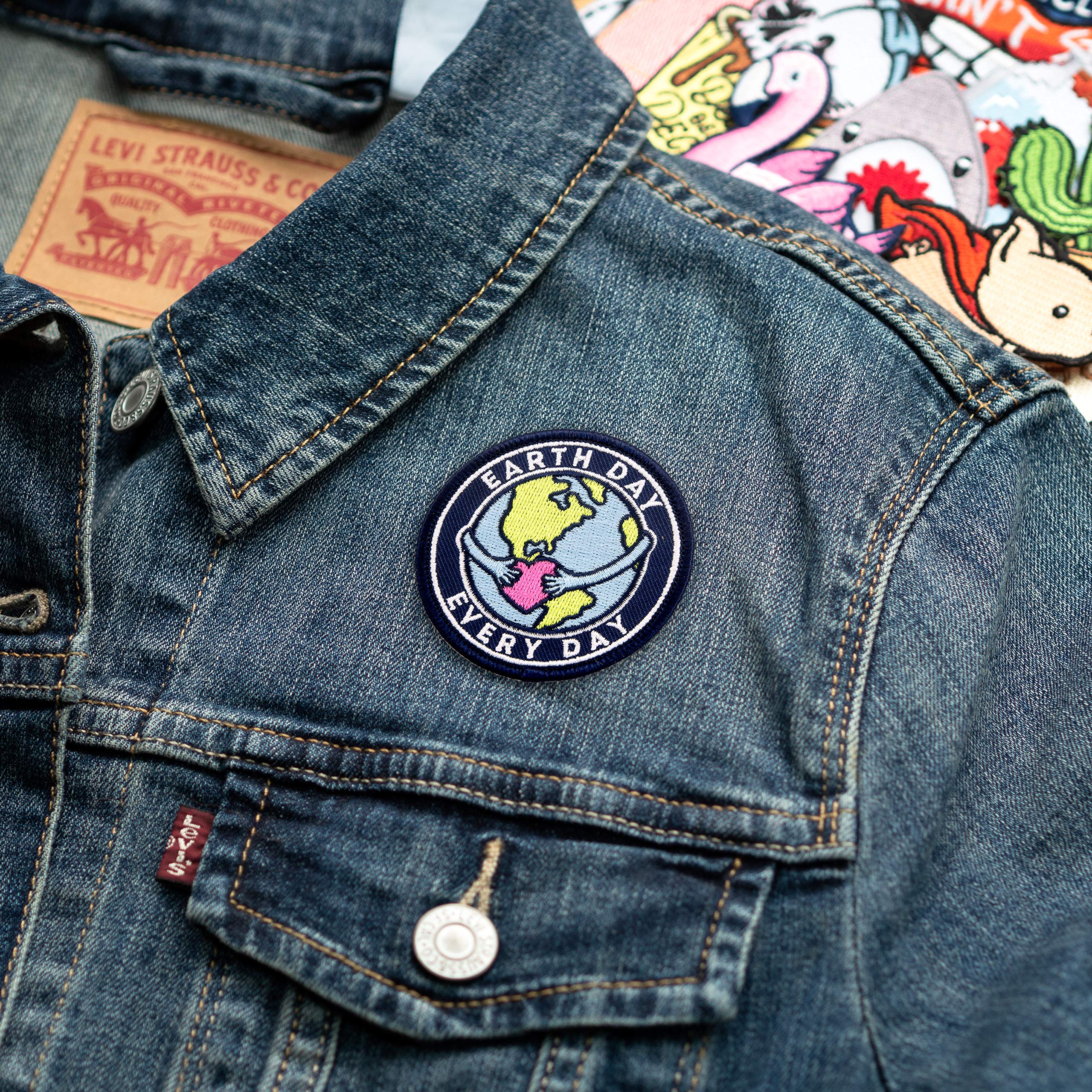 Eco-Friendly Earth Day Iron-On Patch - Winks For Days Embroidered Applique for Jackets, Bags & DIY Crafts | Sustainable Fashion Accessory