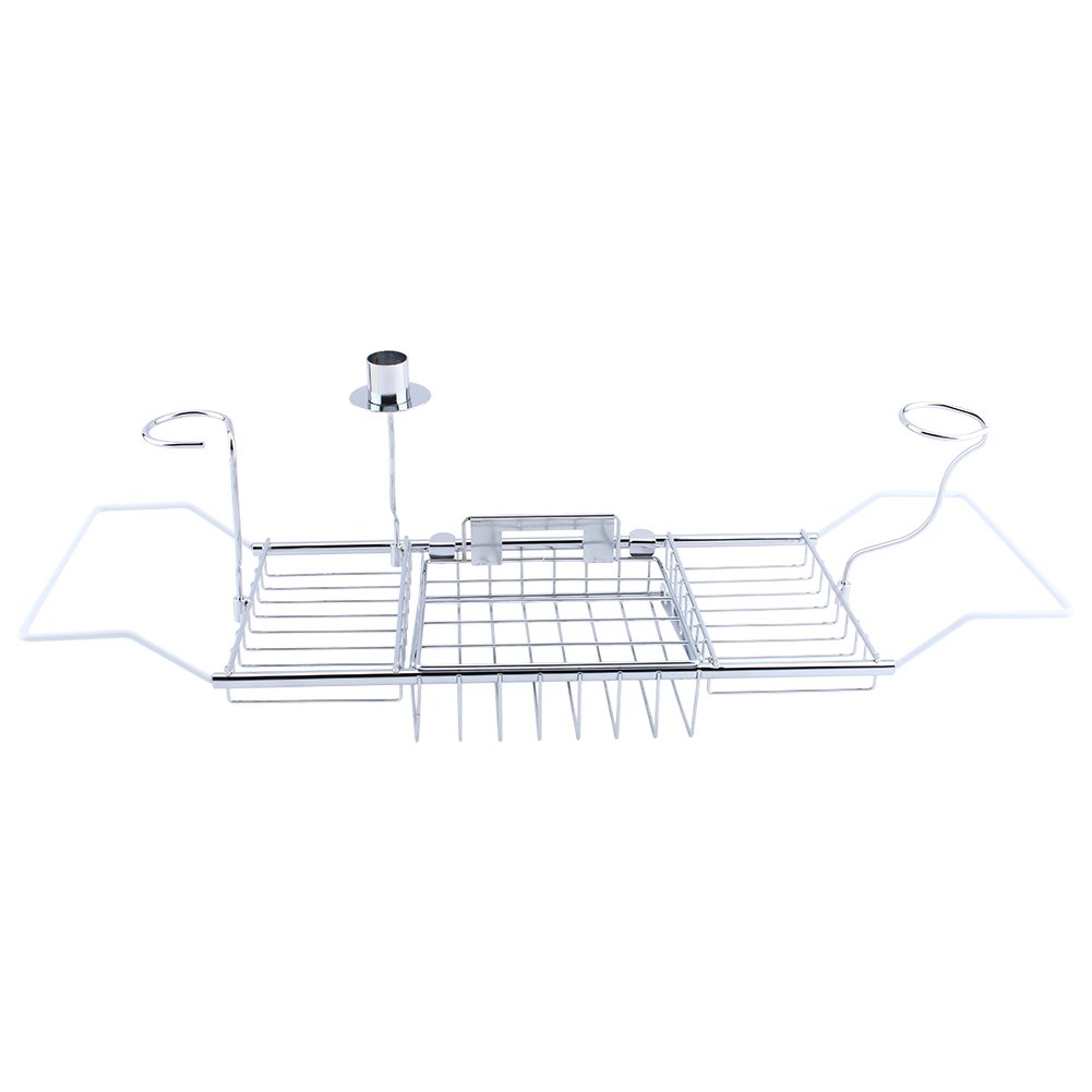 Wooden Bathtub Tray with Wine Holder - Adjustable Bath Caddy for Soap, Shampoo & Shower Essentials - Perfect for Relaxing Baths, Spa Days & Wine Nights